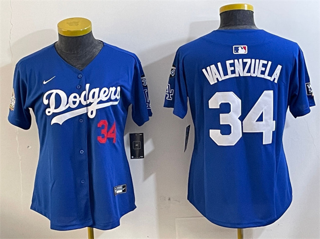 Youth Los Angeles Dodgers #34 Toro Valenzuela Royal 2024 World Series With Fernando Memorial Patch Alternate Limited Stitched Baseball Jersey Youth Los Angeles Dodgers #34 Toro Valenzuela Royal 2024 World Series With Fernando Memorial Patch Alternate Limited Stitched Baseball Jersey